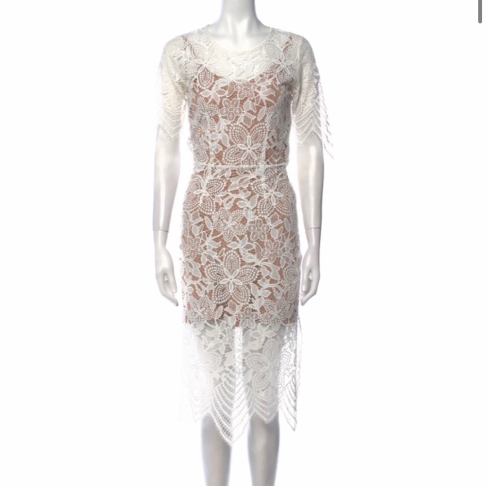 For Love and Lemons Lace Pattern midi length dress